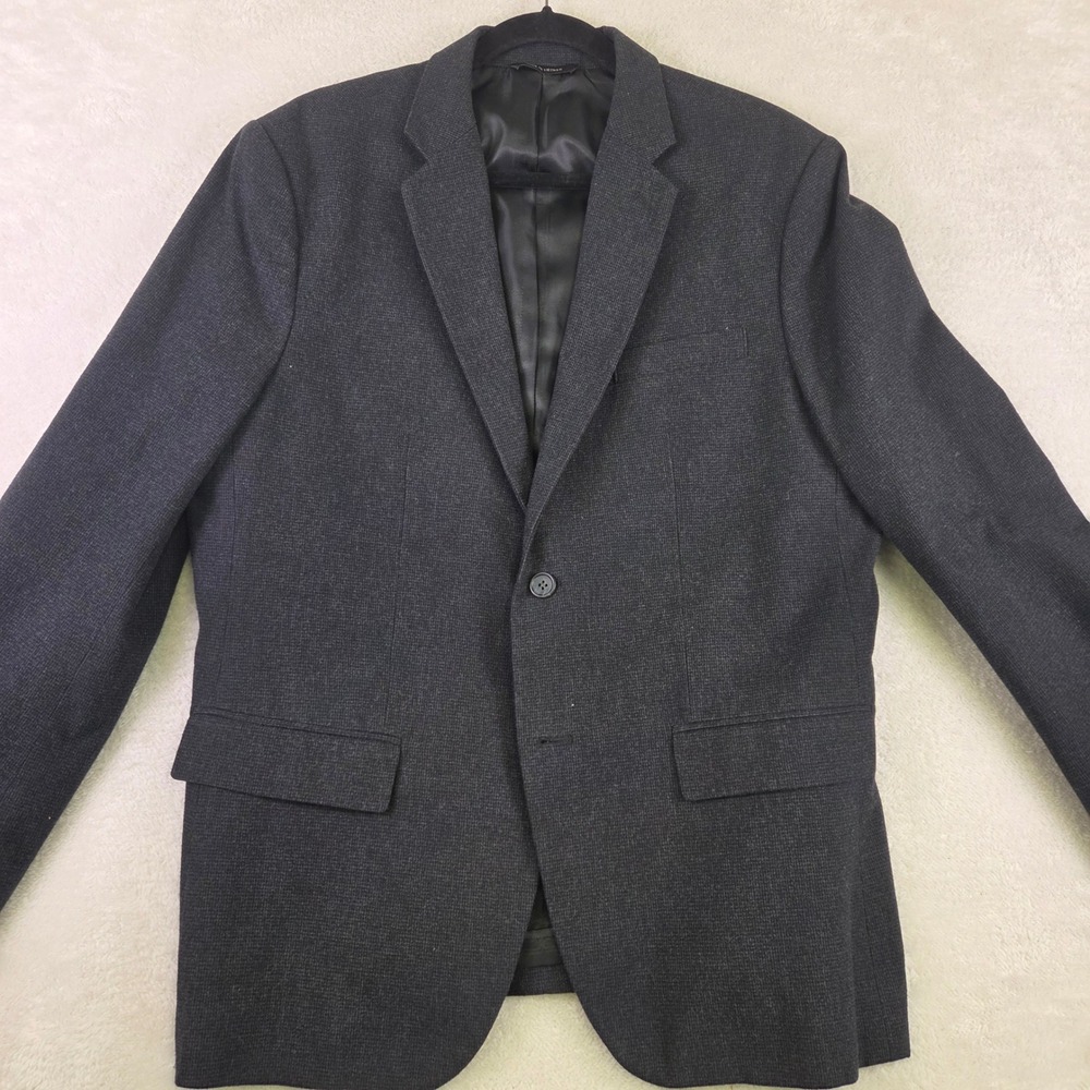 Banana Republic Mens Tailored Fit Blazer Charcoal Gray Cotton Sport Coat 44